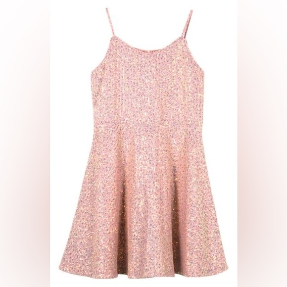 Zunie Cream Dress with Pink Sequins - Picture 4 of 4